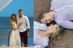 Ugnė Galadauskaitė su mylimuoju papasakojo apie tarnybinio romano pradžią