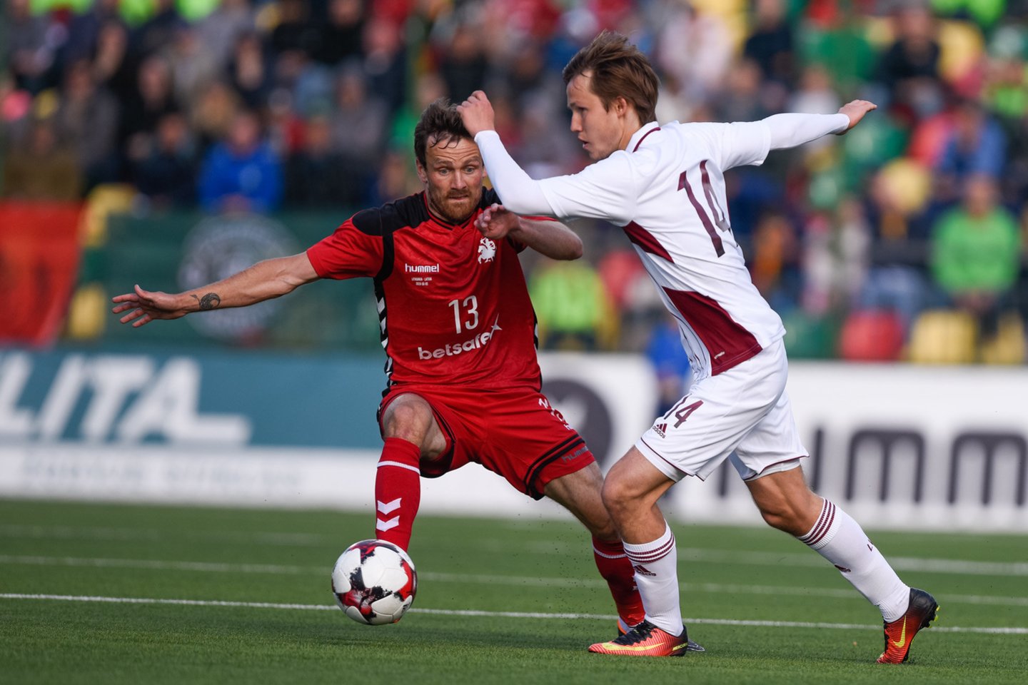  Lietuvos futbolo rinktinė Baltijos taurėje liko paskutinė.<br> D.Umbraso nuotr.