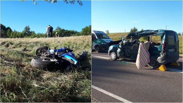 Tragedija Vievyje: susidūrus su „Renault" žuvo motociklą vairavęs pareigūnas