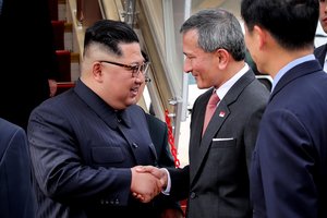 Kim Jong-unas atvyko į Singapūrą susitikimui su Donaldu Trumpu