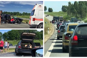 Magistralėje Klaipėda-Kaunas didelė avarija: yra nukentėjusių, sutriko eismas