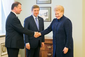 S. Skvernelis prabilo apie taikos balandį, nusileidusį tarp prezidentės ir R. Karbauskio