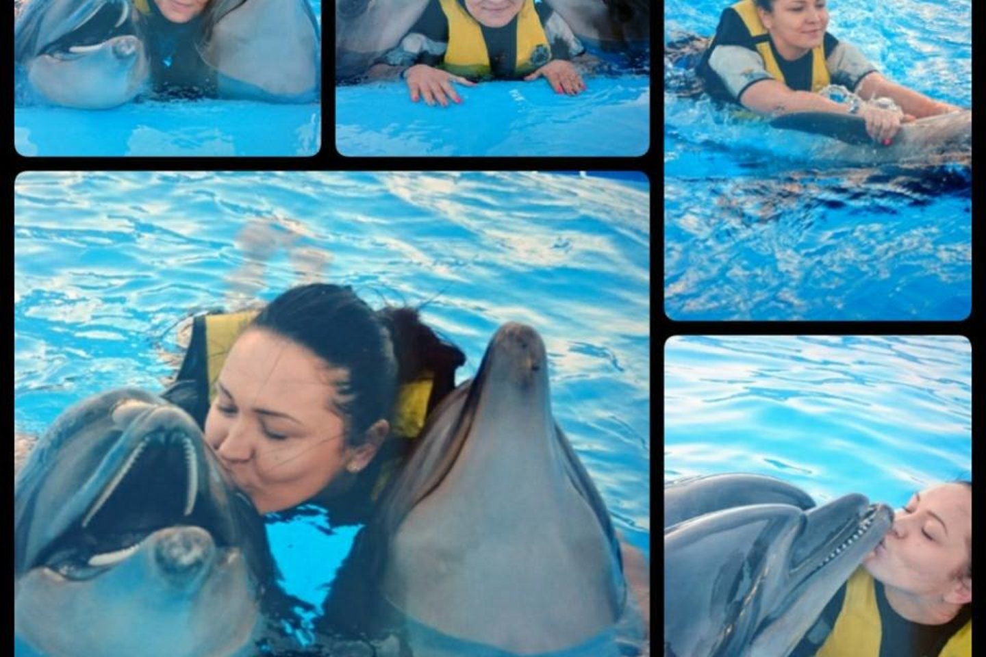 Po to, kai išsipildė svajonė paplaukioti su delfinais, Anželika verkė iš laimės.<br> Asmeninio albumo nuotr.