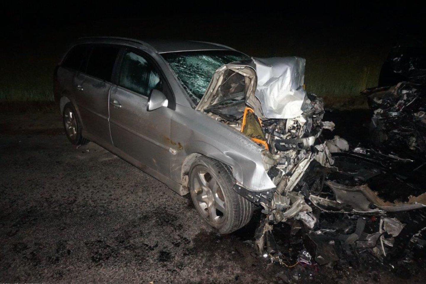 Plungės rajone kaktomuša susidūrus „Volkswagen Passat“ ir „Opel Vectra“ žuvo pastarajame automobilyje važiavęs vaikas.<br> Klaipėdos apskrities VPK nuotr.