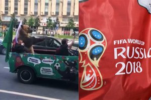 Rusiškos realybės absurdas: po Maskvos gatves vežiojo grojančią mešką