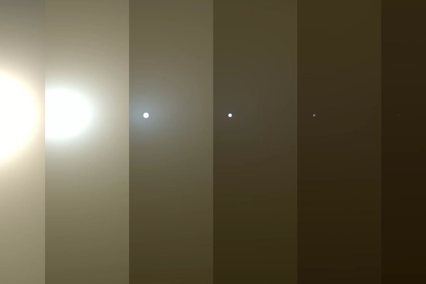 Marsaeigio „Opportunity“ darytos nuotraukos, kurios rodo kaip keitėsi sąlygos Marse <br>NASA nuotr. 