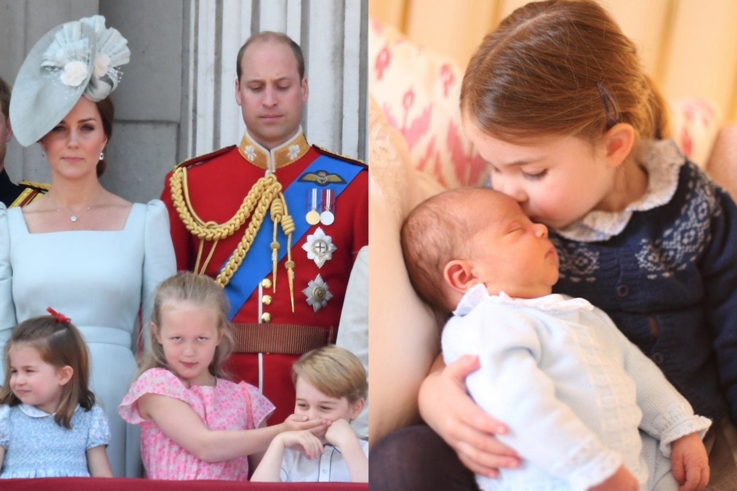  Catherine Middleton, princas Williamas ir mažieji Charlotte su Louisu.<br> Scanpix nuotr.