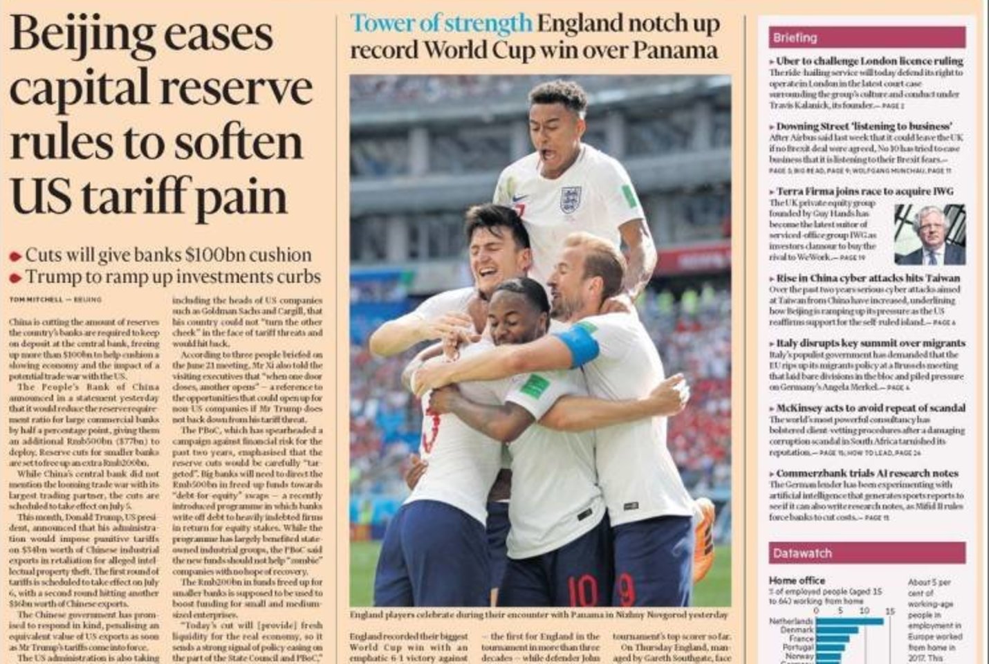  Anglijos laikraščiai džiūgauja dėl nacionalinės ekipos pasirodymo 