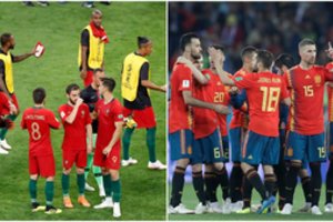 Ispanai džiaugiasi išvengę „pragaro kelio“, portugalai – C. Ronaldo raudonos kortelės