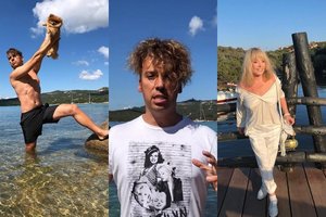 Maksimas Galkinas atostogas su Ala Pugačiova leidžia vienomis trumpikėmis