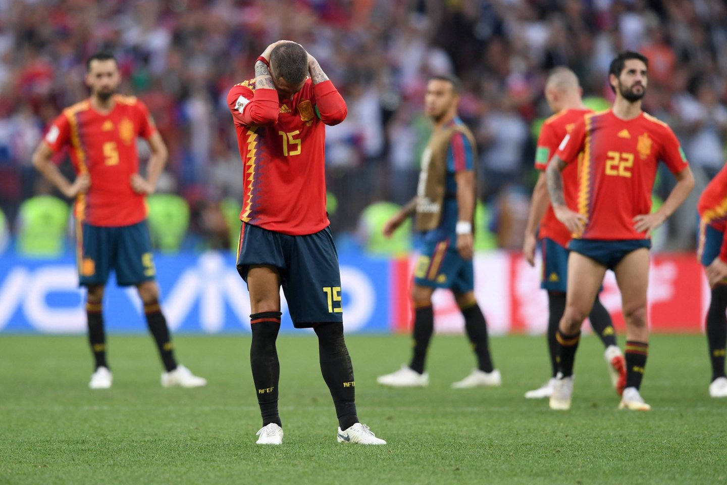 Rusija žengė į pasaulio čempionato ketvirtfinalį.<br> AFP/Scanpix nuotr.