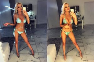 Vita Jakutienė nepaiso žvarbos ir puošiasi seksualiais maudymosi kostiumėliais