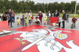 Vilnius aplenkė Kauną – rekordinė Vyčio dėlionė „atsigulė“ Lukiškių aikštėje