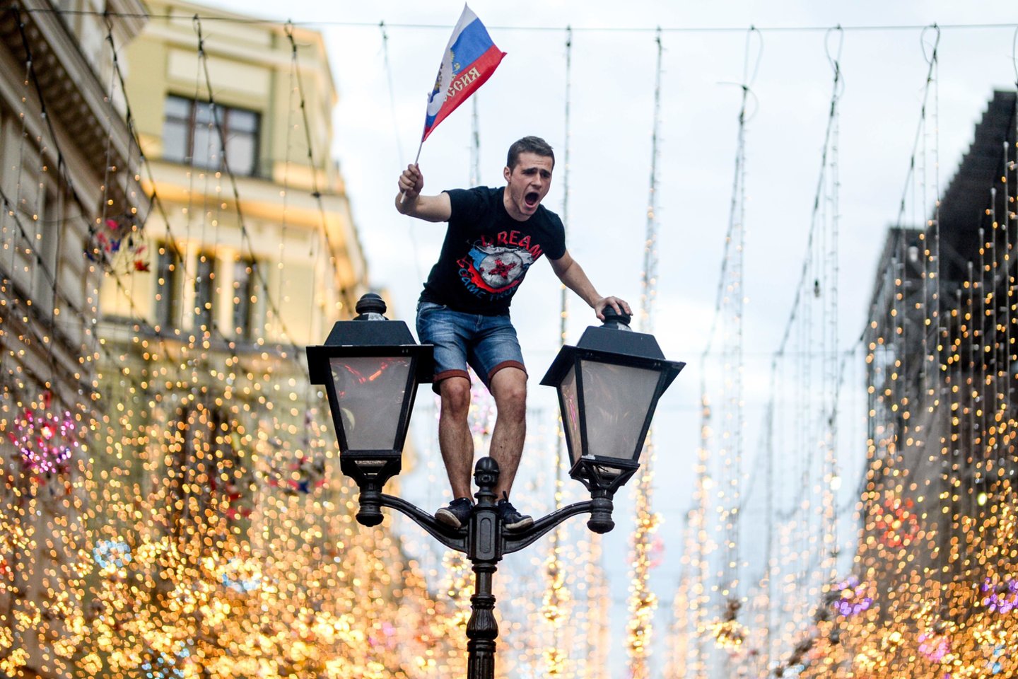 Rusijos futbolo rinktinė pateko į pasaulio čempionato ketvirtfinalį.<br> AFP/Scanpix nuotr.