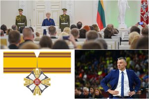 Prezidentė Šarūną Jasikevičių apdovanojo Gedimino ordino Didžiuoju kryžiumi
