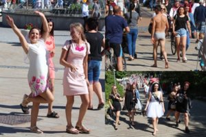 Palangos gatves užliejo mergvakarių banga