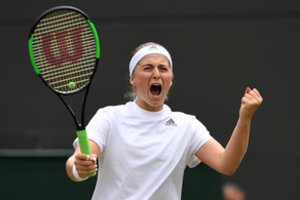 Latvijos tenisininkė J. Ostapenko pirmąjį kartą žais Vimbldono pusfinalyje