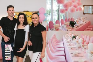 Inga Budrienė žinomai dizainerei surengė įspūdingą kūdikio sutikimo šventę