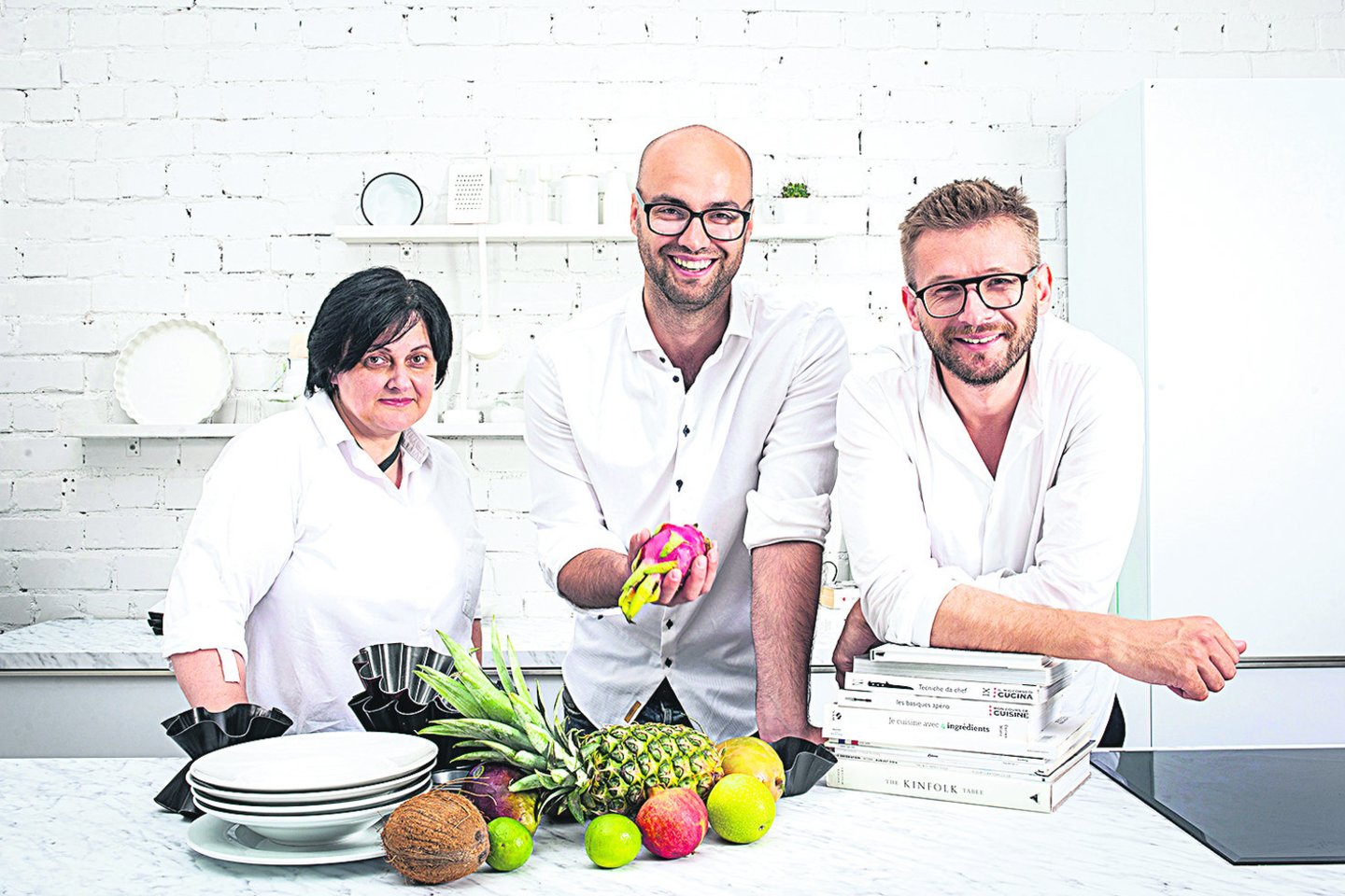 „Virk akademijos“ projekto mokytojai (iš kairės): E.Monkevič, P.Janušas ir A.Ivanauskas mokys kulinarijos paslapčių.<br> VMG nuotr.