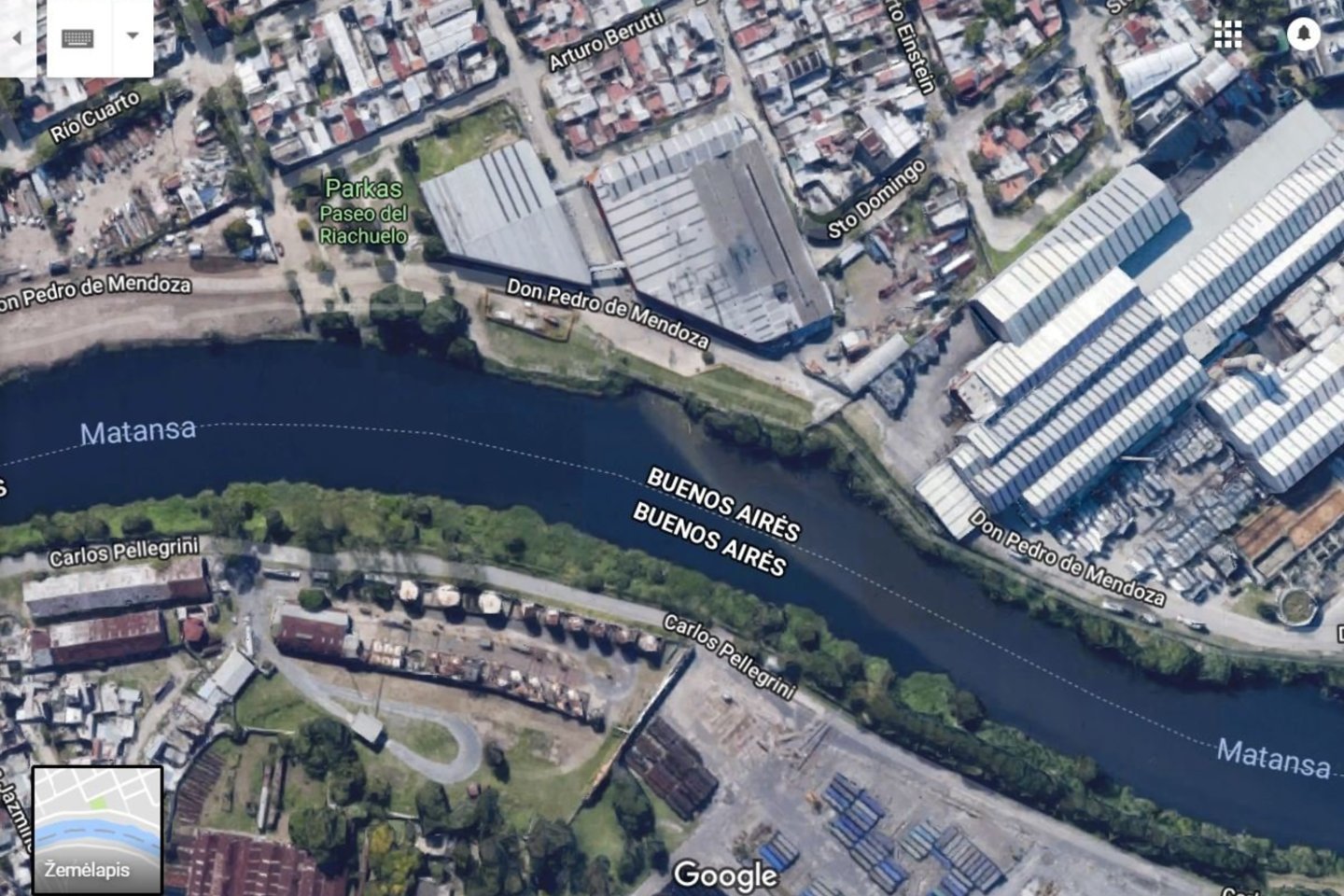 Argentinos upė Matanza (Matanza-Riachuelo) yra viena labiausiai užterštų upių pasaulyje.<br> Scanpix/Google Maps/Wikipedia nuotr.