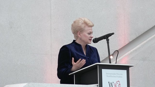 D. Grybauskaitė apdovanota Vestfalijos taikos premija: „Mes jaučiamės saugūs“ 