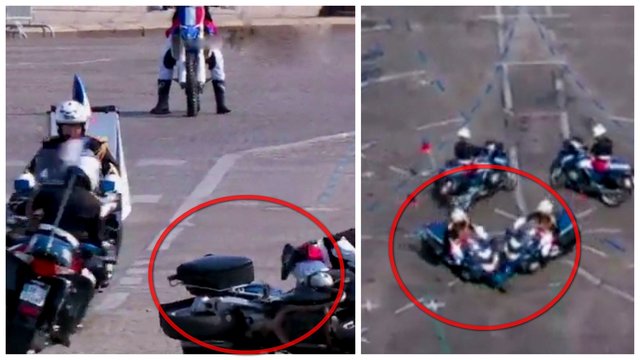 Užfiksavo: Bastilijos paėmimo dienos parade – apmaudi dviejų policininkų klaida