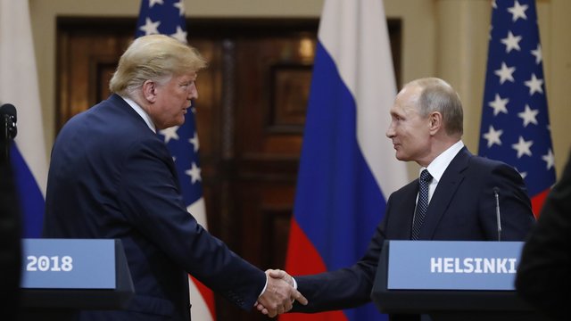 Donaldo Trumpo ir Vladimiro Putino spaudos konferencija Helsinkyje