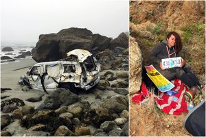 Nuo 70 metrų uolos su „Jeep“ nukritusi moteris išgyveno neįtikėtinu būdu