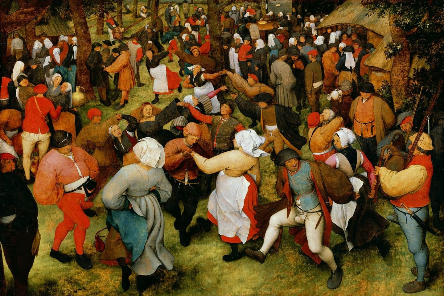 Lygiai prieš 500 metų liepos viduryje Strasbūre įvyko vienas iš keisčiausių pasaulio istorijos fenomenų – „šokių maro“ protrūkis.<br> Pieterio Bruegelio pieš. (1566 m.)