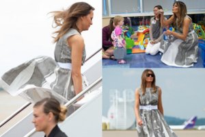 Sergančius vaikus lankanti Melania Trump pademonstravo daugiau nei reikėjo