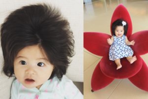 Kūdikis, gimęs su vešlia šukuosena, stulbina pasaulį