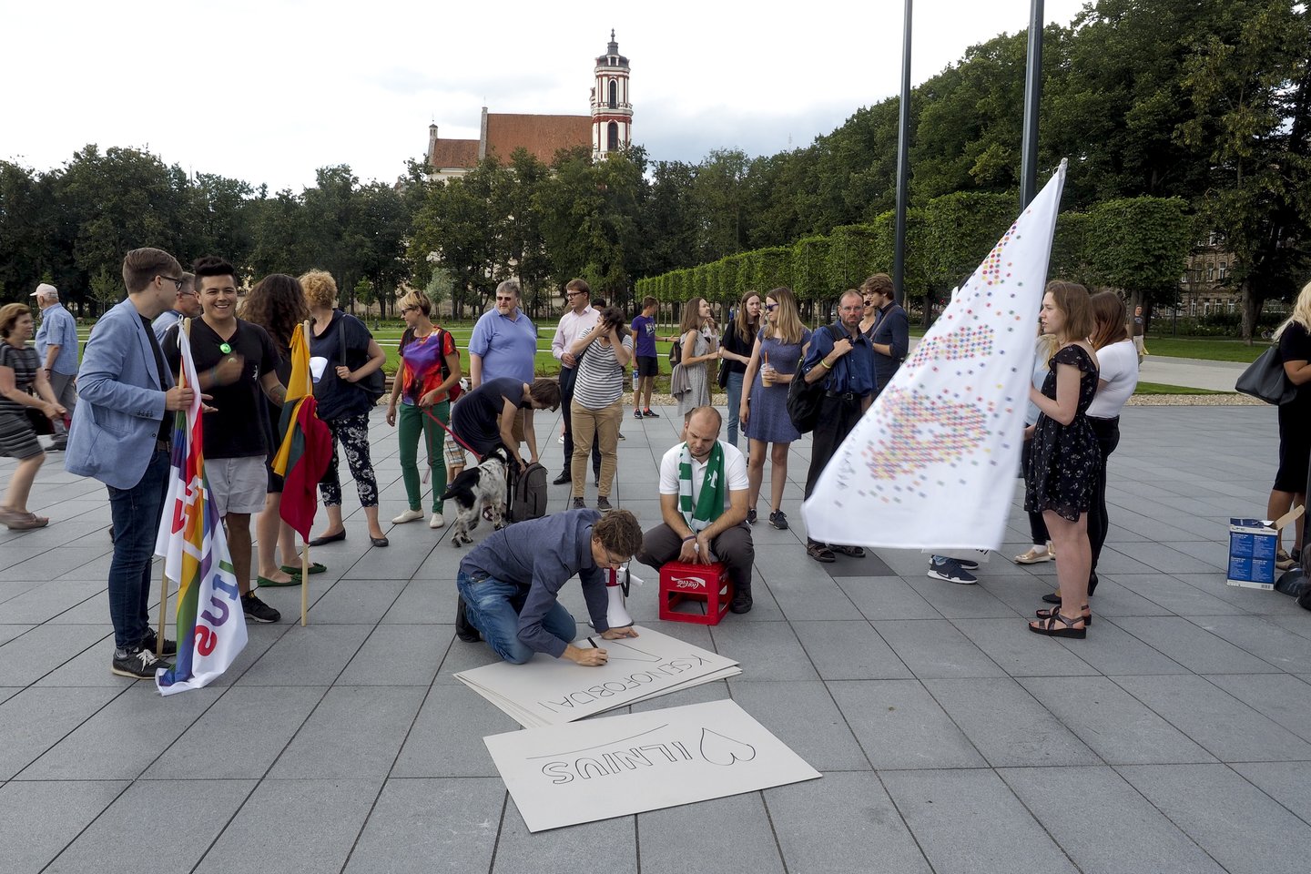 Buvo surengta protesto akcija siekiant paraginti policiją tirti neapykantos nusikaltimus.<br>V.Ščiavinsko nuotr.