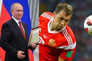 Per priėmimą – Rusijos rinktinės žvaigždės pasiūlymas Vladimirui Putinui