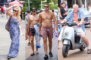 Kaitra Palangos poilsiautojus privertė nusimesti drabužius