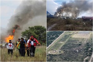 Meksikoje keleiviai išgyveno košmarą – lėktuvas rėžėsi į žemę, mirčių išvengti pavyko