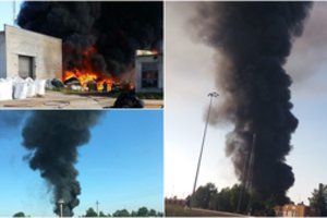 Šiaulių rajone kilo didelis gaisras: degė sintetinės atliekos