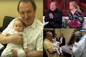Rusijos aktorius Vladimiras Steklovas su 33 metais jaunesne mylimąja pakrikštijo dukrą
