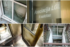 Molotovo kokteiliais naktį Vilniuje apmėtytas masažo salonas ir parduotuvė