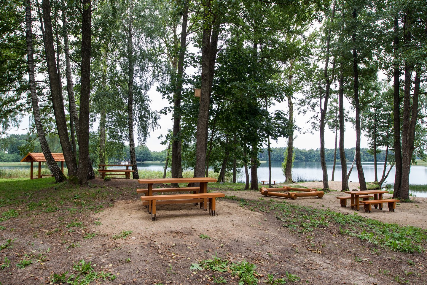 Valstybinių miškų urėdijos miškininkai naują stovyklavietę įrengė poilsiautojų mėgstamoje ir gausiai lankomoje Skaisčio ežero pakrantėje šalia Varnikų gyvenvietės.<br> P. Peleckio/BFL nuotr