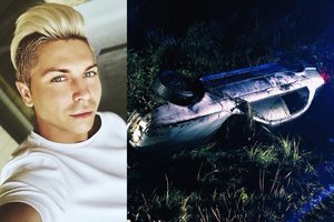 Lietuviškasis Kenas pateko į avariją: automobilis vertėsi į griovį