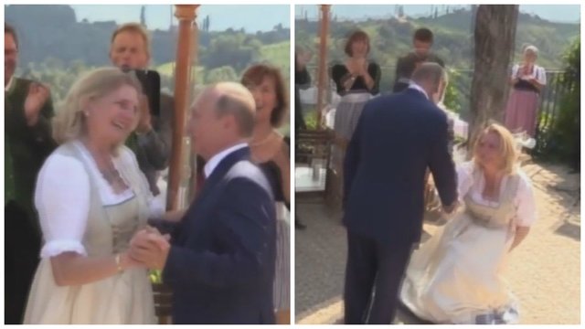 Unikalūs vaizdai: štai kaip V. Putinas šokdino Austrijos užsienio reikalų ministrę