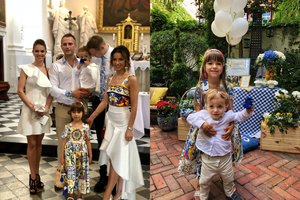 Sūnaus krikštynoms Karina Jeremian šeimai išrinko prabangaus ženklo apdarus