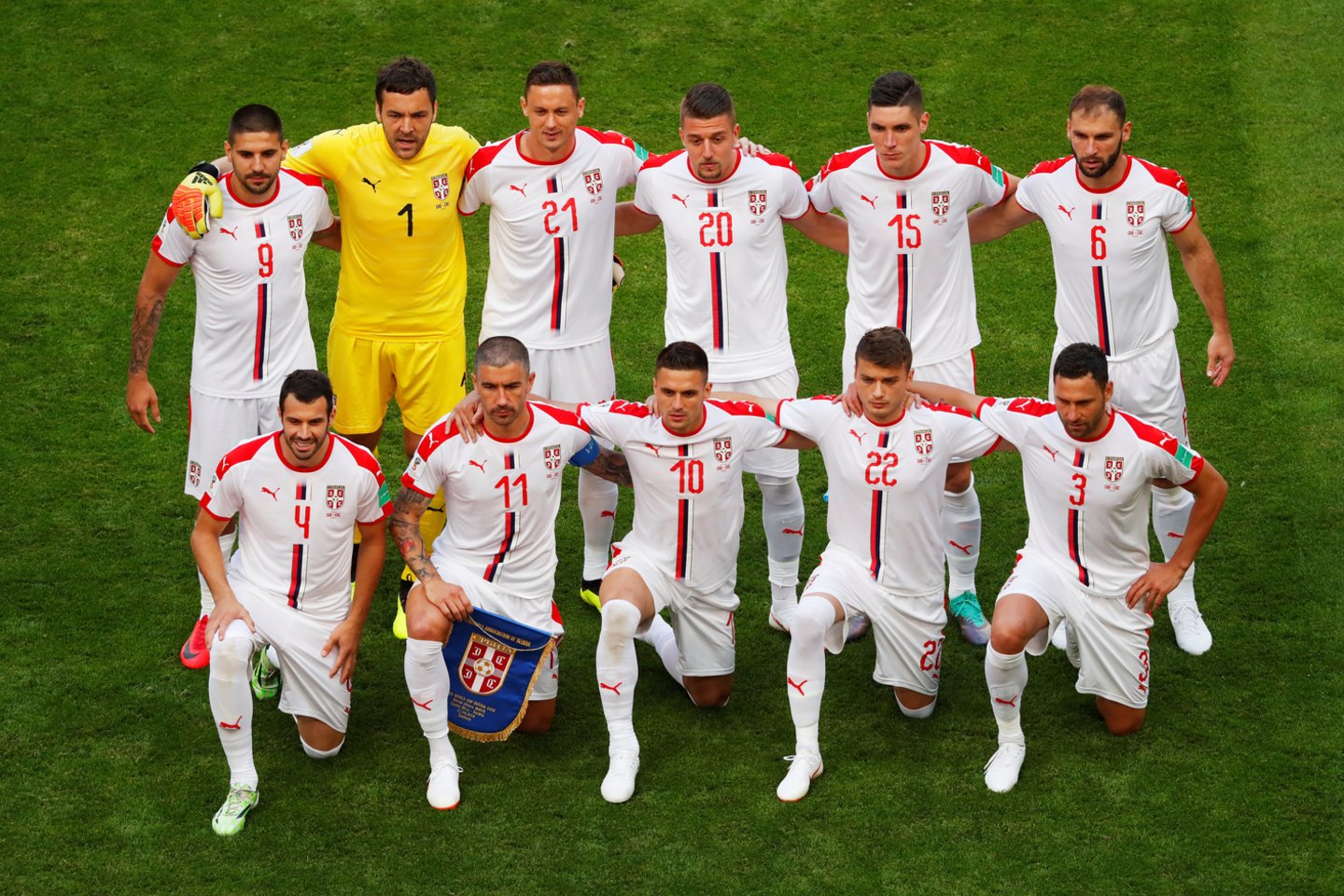 Serbijos futbolo rinktinė pasaulio čempionato metu.<br>AFP/Reuters/Scanpix nuotr.