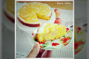 Drėgnas obuolių pyragas pagal bendradarbės receptą