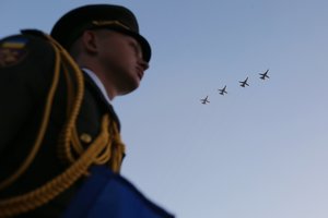 Kijeve vyksta Ukrainos Nepriklausomybės dienos proga surengtas karinis paradas