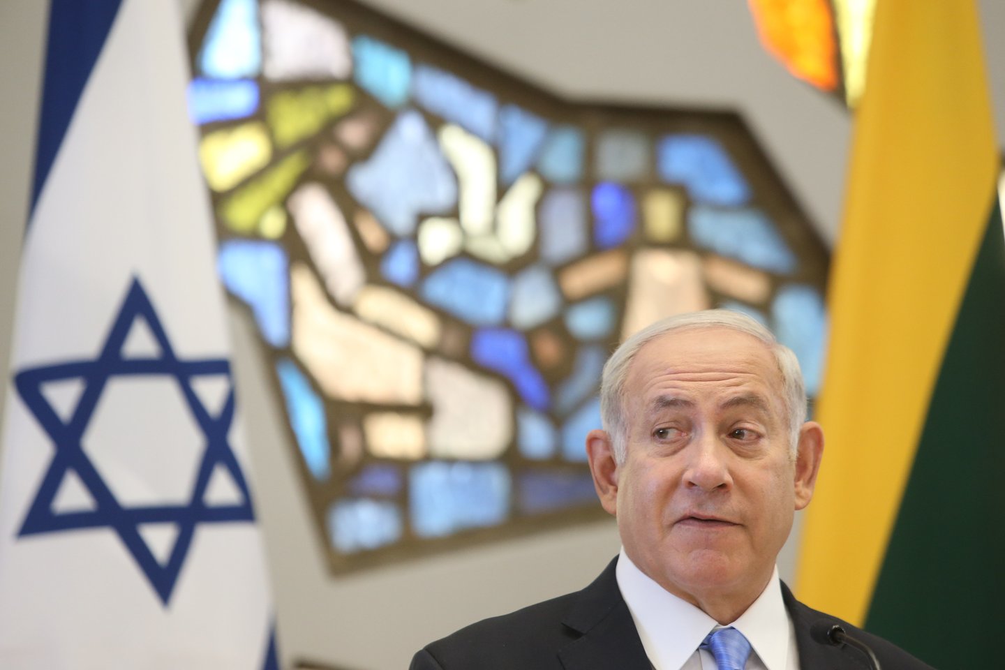 B.Netanyahu su Baltijos valstybių premjerais susitiko Nacionalinėje Martyno Mažvydo bibliotekoje.<br> R.Danisevičiaus nuotr.