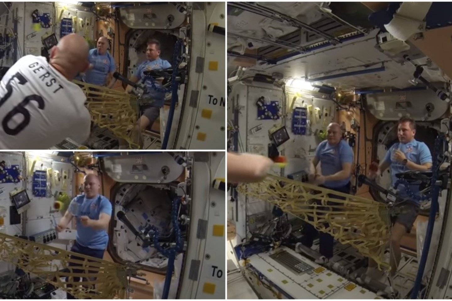  Astronautai kosminėje stotyje žaidė tenisą.<br> Lrytas.lt montažas