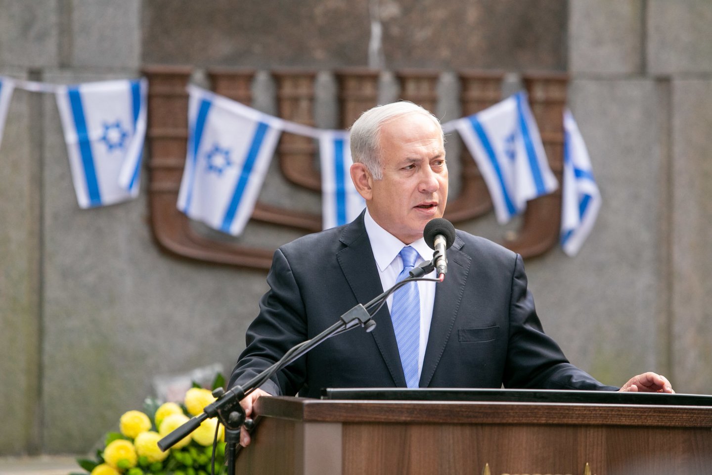 B. Netanyahu Paneriuose: „Mes niekada nebebūsime pažeidžiami“.<br> R.Danisevičiaus nuotr. 