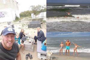 Violeta ir Vilius Tarasovai neišsigando vėsos: nutarė išsimaudyti jūroje