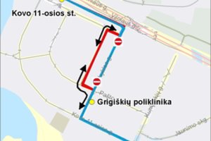 Nuo rugsėjo 1-osios Grigiškėse – laikini eismo organizavimo pakeitimai